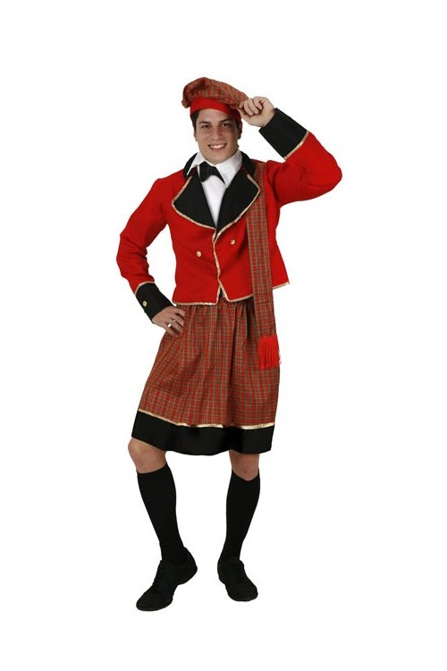 Écossais Kilt & Chapeau Traditionnel Homme Déguisement Adulte Costume pour