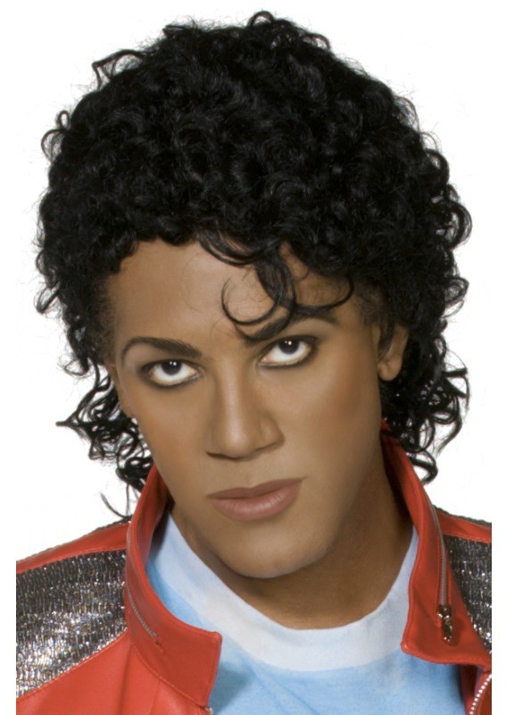 CLOCOLOR Michael Jackson Cosplay Costume Perruque Bouclé Cheveux Synthétique Naturelle Femme Homme Enfant Perruque Halloween Club pour Noir 