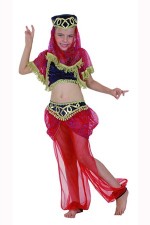 Costume Princesse Arabe Femme - Combinaison Paillettes, Couronne, Pour Danse Orientale, Carnaval, Halloween