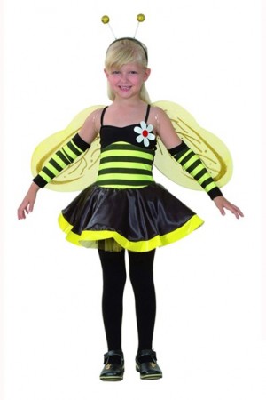 Costume Enfant Ballerine Abeille - Robe, Ailes, Bandeau - Pour Carnaval, Fête, Halloween