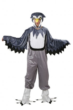 Costume d'Oiseau Gris et Blanc