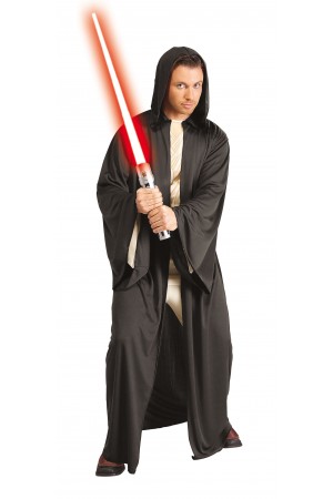 Costume + capuche adulte robe Jedi™ noire - Taille Unique