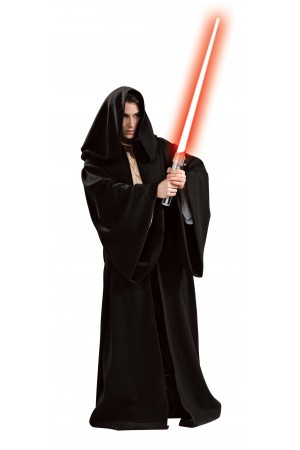 Costume + capuche luxe adulte robe Jedi™ noire - Taille Unique