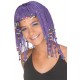 Perruque afro violette avec perles 