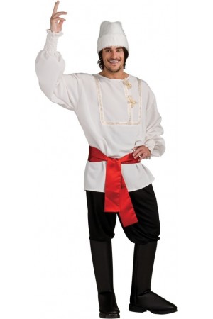 Costume homme russe blanc - Taille Unique