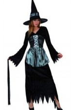 Costume sorcire femme lacets noir