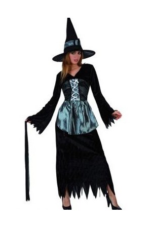 Costume sorcire femme lacets noir