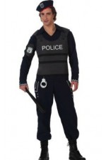 Costume policier a gilet homme