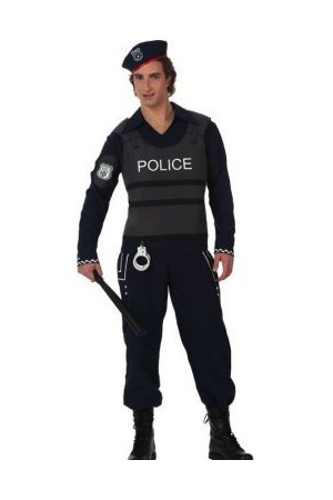 Costume policier a gilet homme