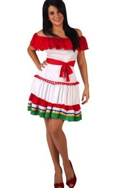 Robe mexicaine blanche clearance