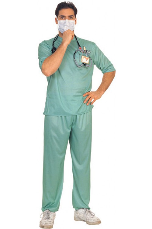 Costume De Docteur Zombie Pour Homme – Haut, Pantalon, Chapeau, Masque Et Couteau Factice – Halloween Cosplay