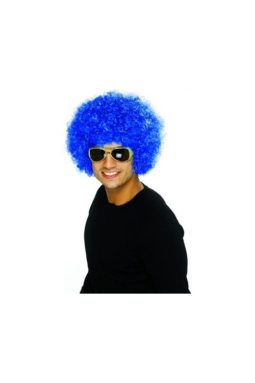 Perruque afro disco bleue volume adulte – Déguisements cadeaux pas chers, Boutique Arlequin