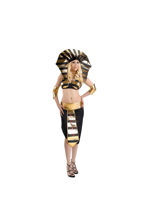 Couronne égyptienne Reine Cléopâtre - Bandeau Doré Avec Serpent Et Perles - Accessoire Déguisement, Halloween, Costume